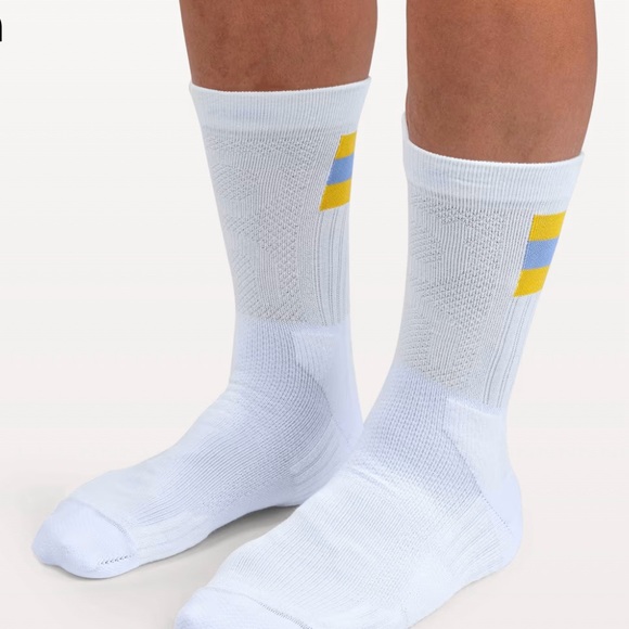 Mens ON Cloud Running Tennis Sock White - Mustard - Picture 2 of 9